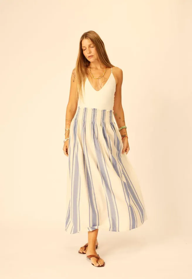 Natalie Martin BELLA SKIRT French Stripe Blue Shop Bottoms