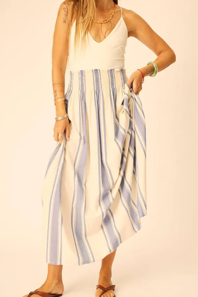 Natalie Martin BELLA SKIRT French Stripe Blue Shop Bottoms