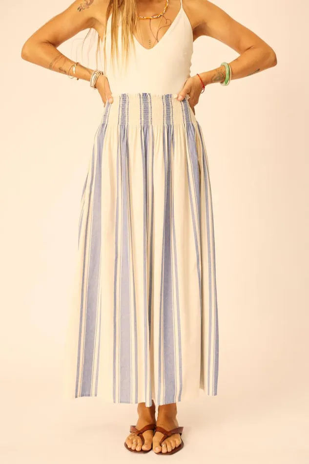 Natalie Martin BELLA SKIRT French Stripe Blue Shop Bottoms