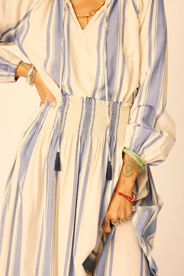 Natalie Martin BELLA SKIRT French Stripe Blue Shop Bottoms