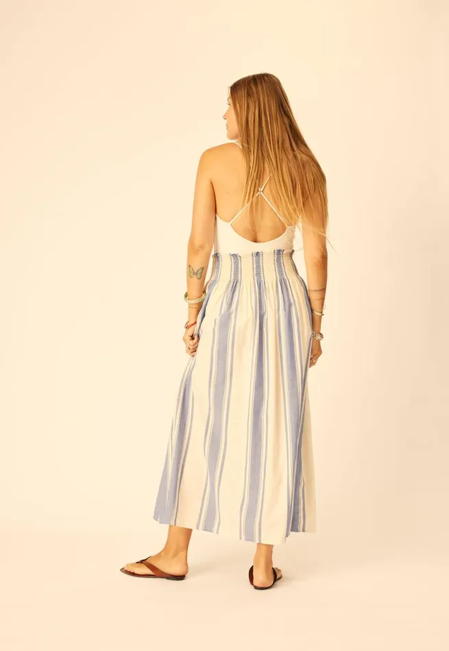 Natalie Martin BELLA SKIRT French Stripe Blue Shop Bottoms