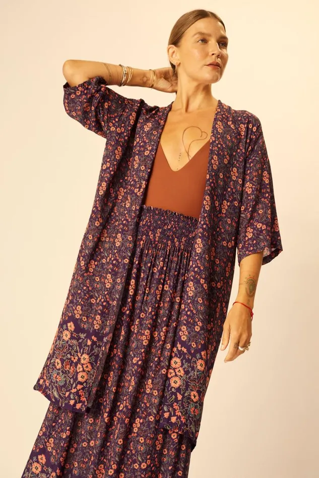 Natalie Martin BELLA SKIRT Petite Fleur Aubergine Shop Bottoms
