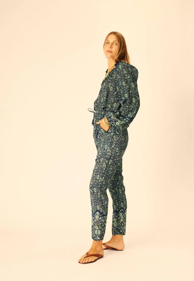 Natalie Martin BIANCA PANT Petite Fleur Marine Shop Bottoms