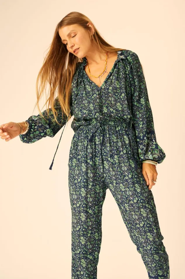 Natalie Martin BIANCA PANT Petite Fleur Marine Shop Bottoms