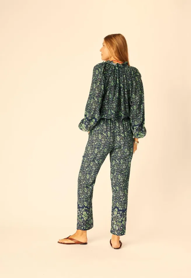 Natalie Martin BIANCA PANT Petite Fleur Marine Shop Bottoms