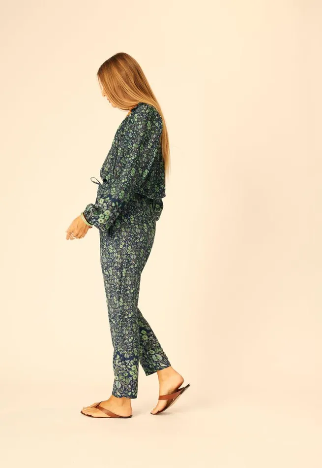 Natalie Martin BIANCA PANT Petite Fleur Marine Shop Bottoms