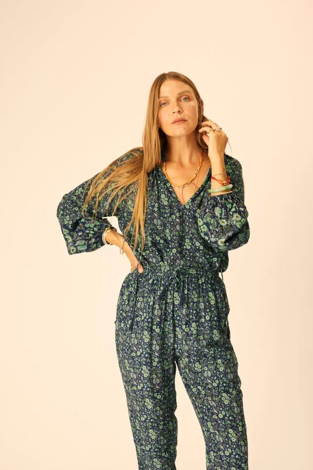 Natalie Martin BIANCA PANT Petite Fleur Marine Shop Bottoms