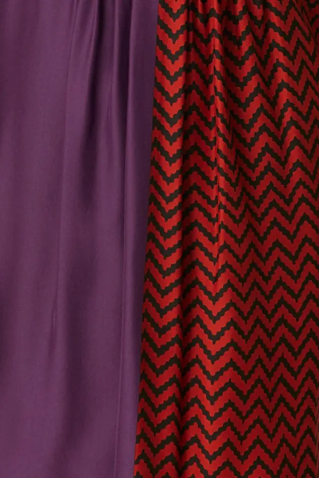 Natalie Martin FIORE MAXI Block Zigzag Aubergine Shop Dresses