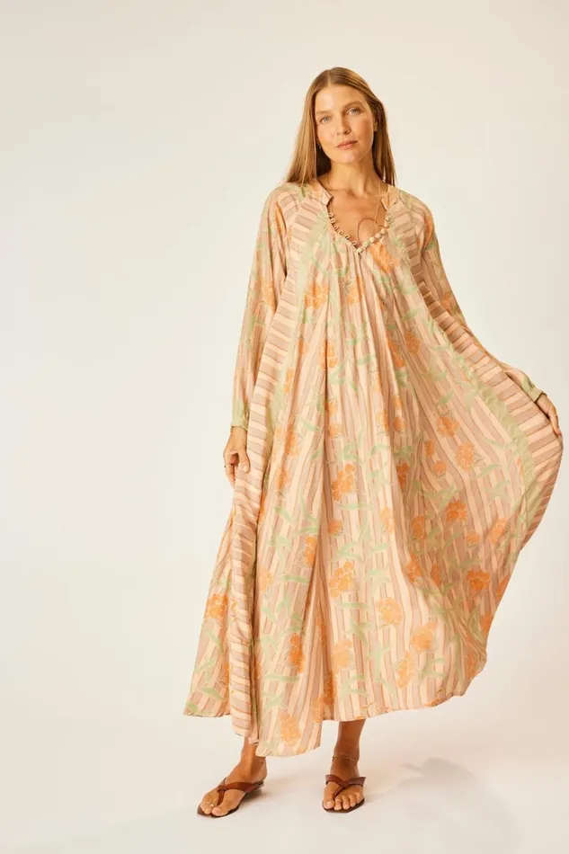 Natalie Martin FIORE MAXI Chamomile Apricot Shop Dresses