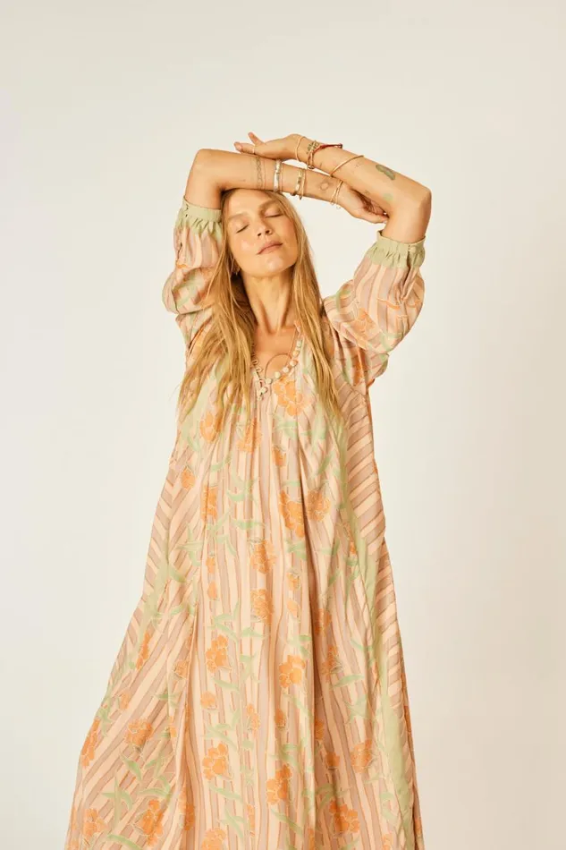 Natalie Martin FIORE MAXI Chamomile Apricot Shop Dresses