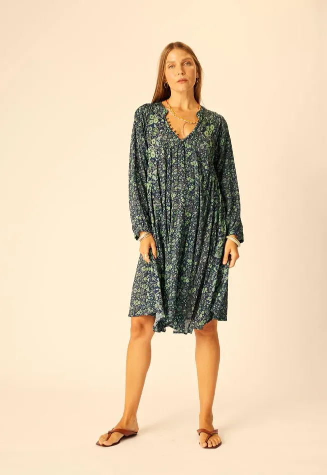 Natalie Martin FIORE SHORT DRESS Petite Fleur Marine Shop Dresses