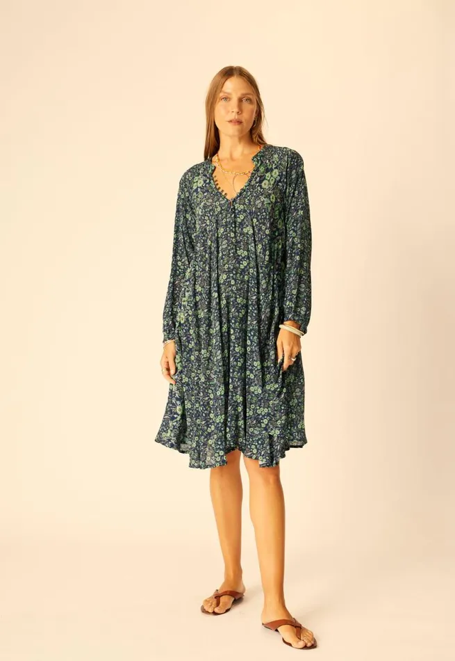 Natalie Martin FIORE SHORT DRESS Petite Fleur Marine Shop Dresses