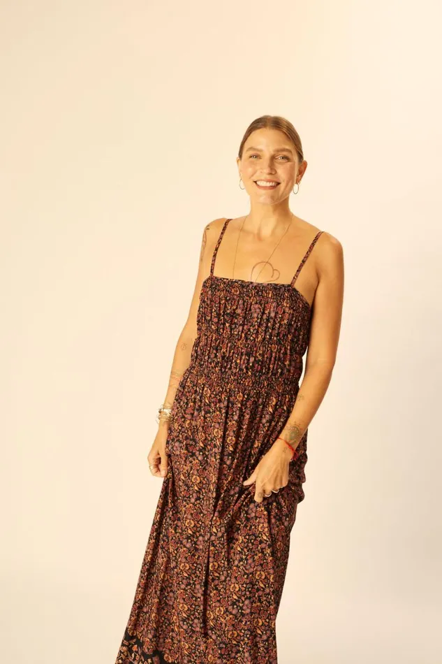 Natalie Martin GINA MAXI Petite Fleur Noire Shop Dresses