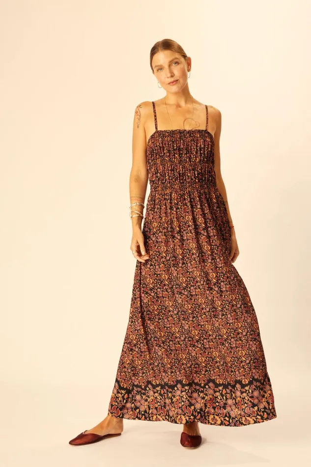 Natalie Martin GINA MAXI Petite Fleur Noire Shop Dresses