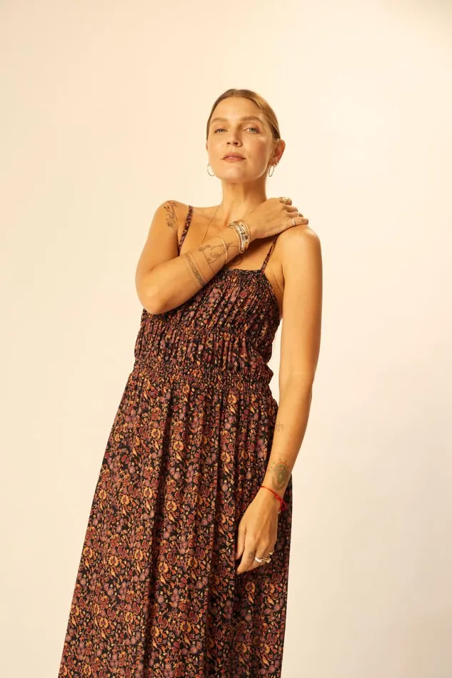 Natalie Martin GINA MAXI Petite Fleur Noire Shop Dresses