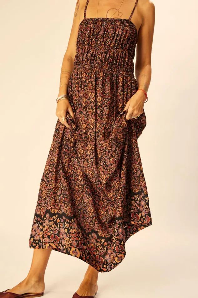 Natalie Martin GINA MAXI Petite Fleur Noire Shop Dresses