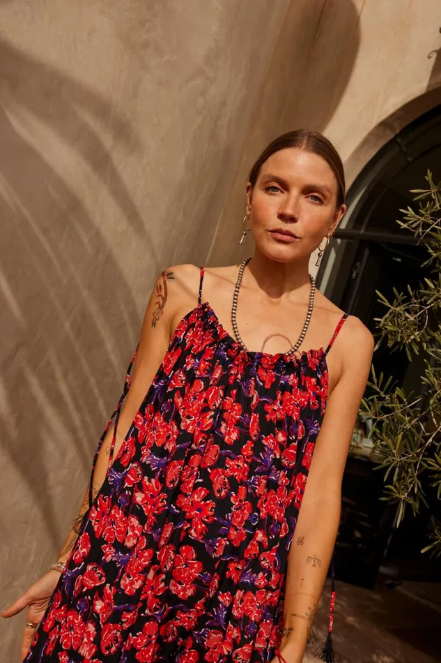 Natalie Martin JERUSHA MAXI Silk Watercolor Onyx Shop Dresses