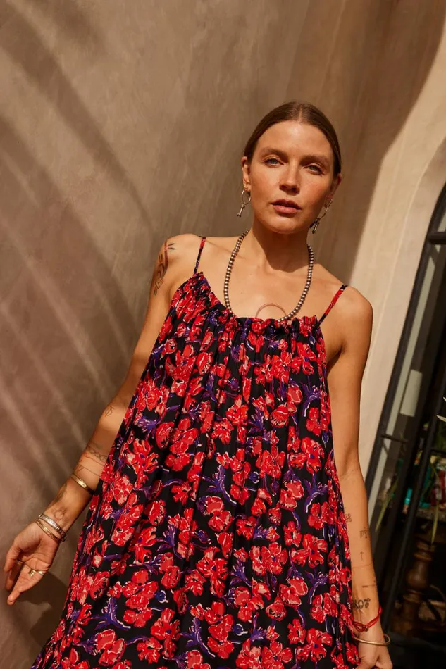 Natalie Martin JERUSHA MAXI Silk Watercolor Onyx Shop Dresses