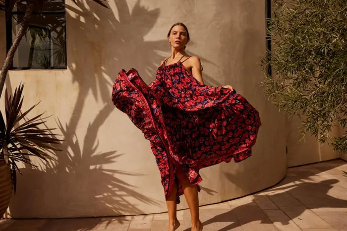 Natalie Martin JERUSHA MAXI Silk Watercolor Onyx Shop Dresses