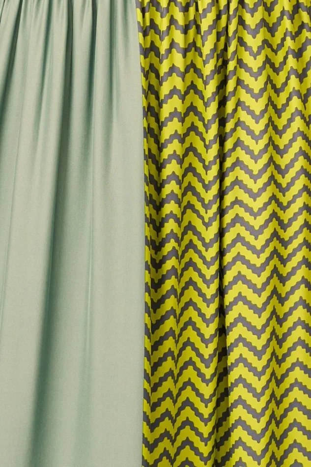 Natalie Martin KATE LONG SLEEVE MAXI Block Zigzag Lime Shop Dresses