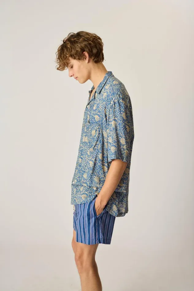 Natalie Martin KEV SHORT MEN039S Batik Stripe Navy Shop Bottoms