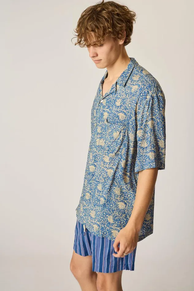 Natalie Martin KEV SHORT MEN039S Batik Stripe Navy Shop Bottoms