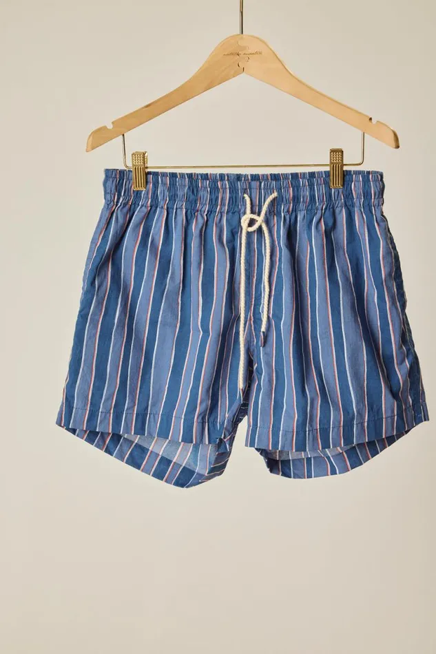 Natalie Martin KEV SHORT MEN039S Batik Stripe Navy Shop Bottoms