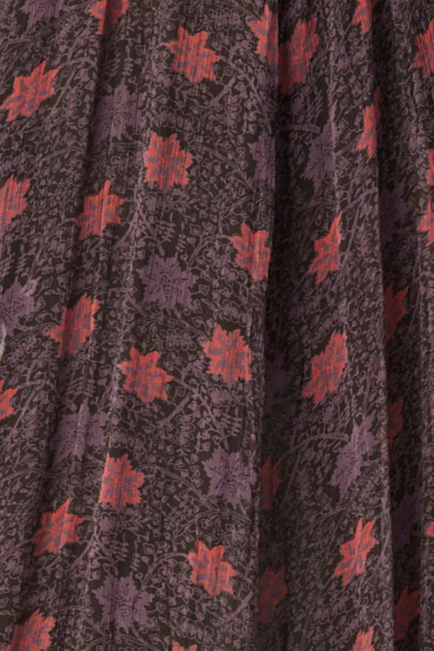 Natalie Martin LAINEY DRESS WITH SASH Snowflake Aubergine Shop Dresses