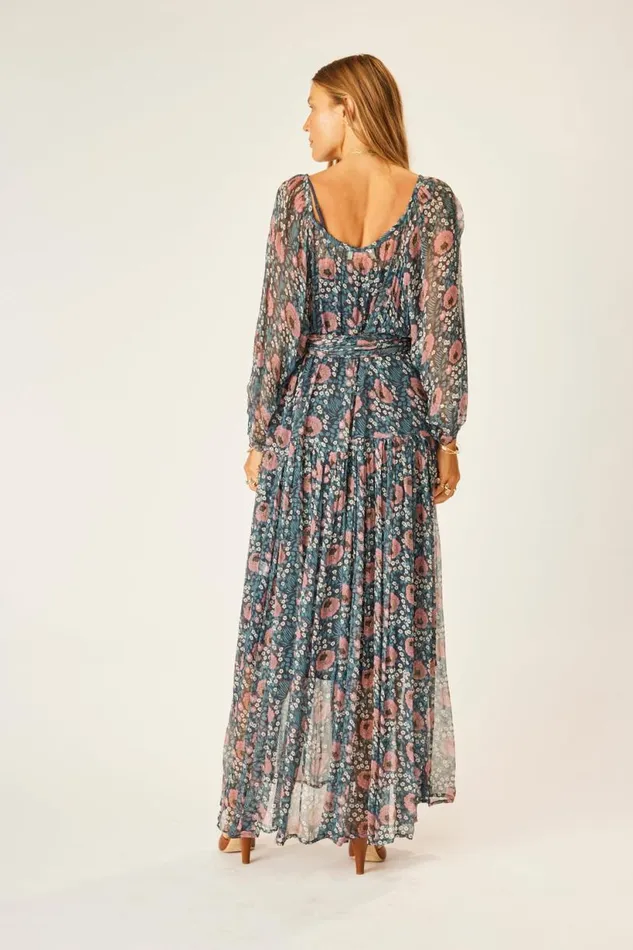 Natalie Martin LAINEY DRESS WITH SASH Vintage Flowers Indigo Shop Dresses