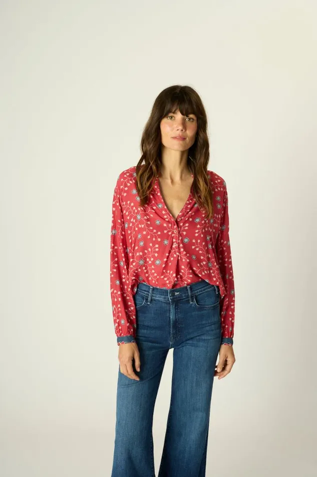 Natalie Martin LESLIE SHIRT Pinwheel Barn Red Shop Tops