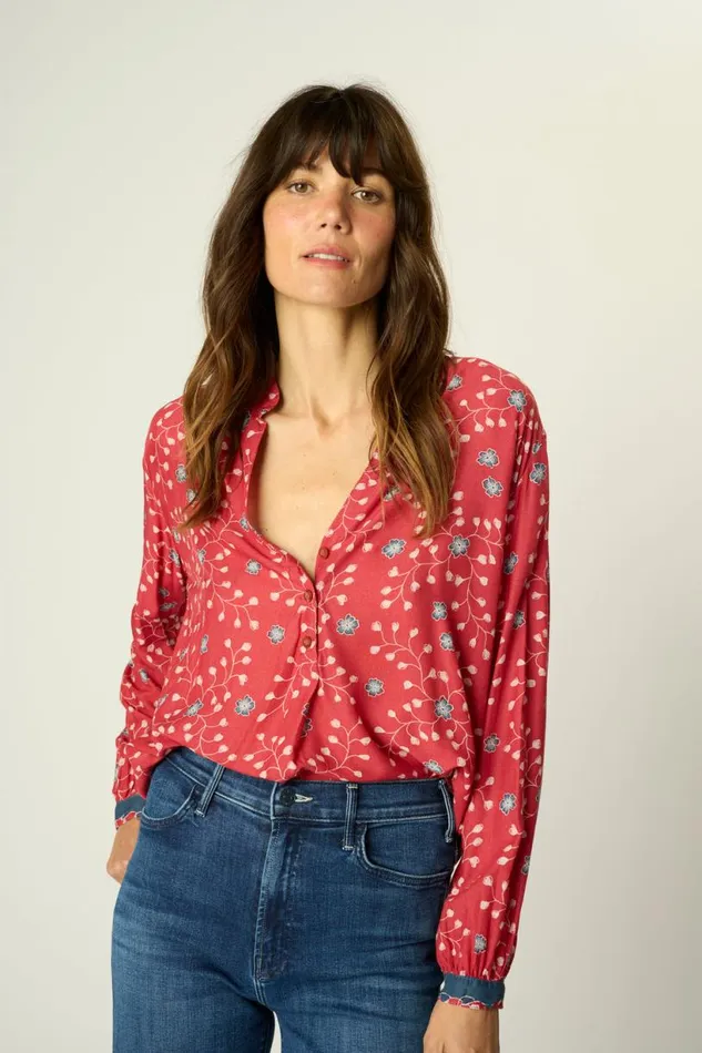 Natalie Martin LESLIE SHIRT Pinwheel Barn Red Shop Tops