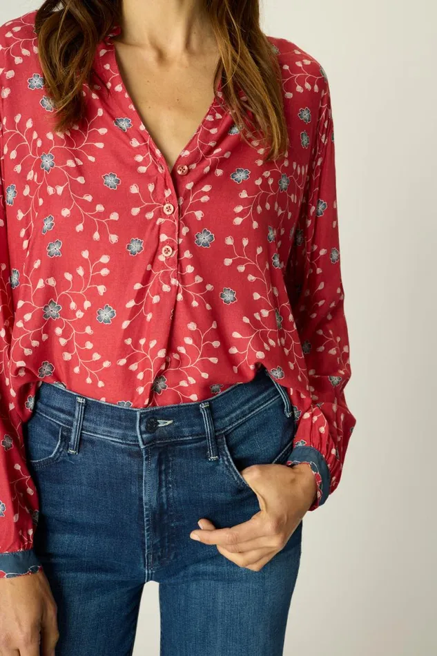 Natalie Martin LESLIE SHIRT Pinwheel Barn Red Shop Tops