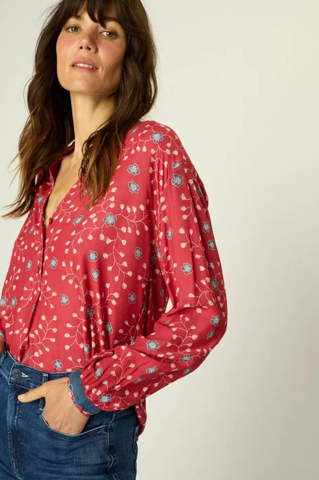 Natalie Martin LESLIE SHIRT Pinwheel Barn Red Shop Tops