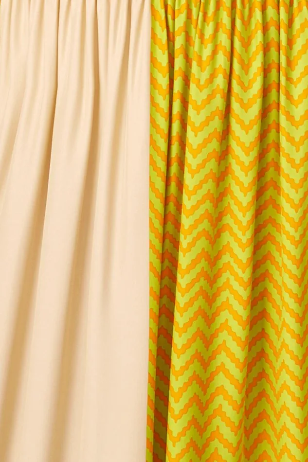 Natalie Martin NICO LS MAXI WITH SASH Block Zigzag Tangerine Shop Dresses