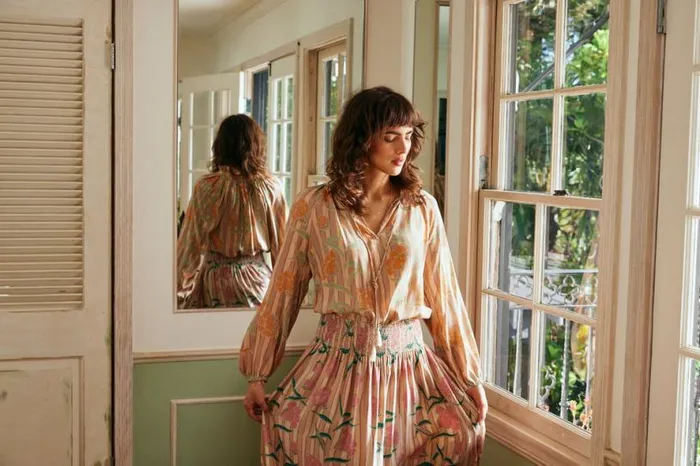 Natalie Martin PENNY BLOUSE Chamomile Apricot Shop Tops