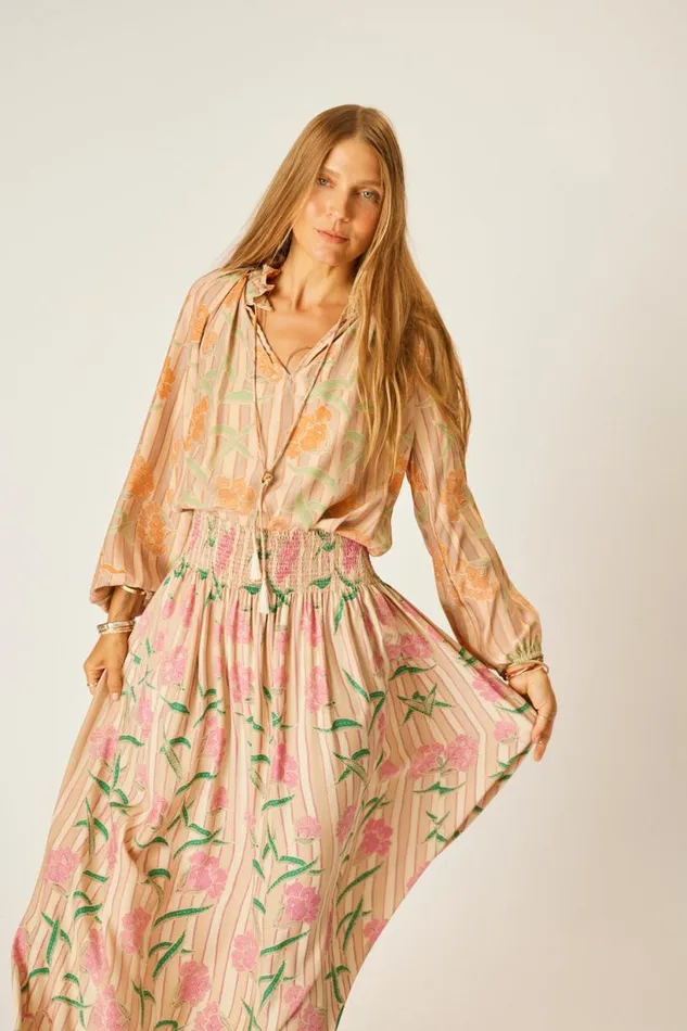 Natalie Martin PENNY BLOUSE Chamomile Apricot Shop Tops
