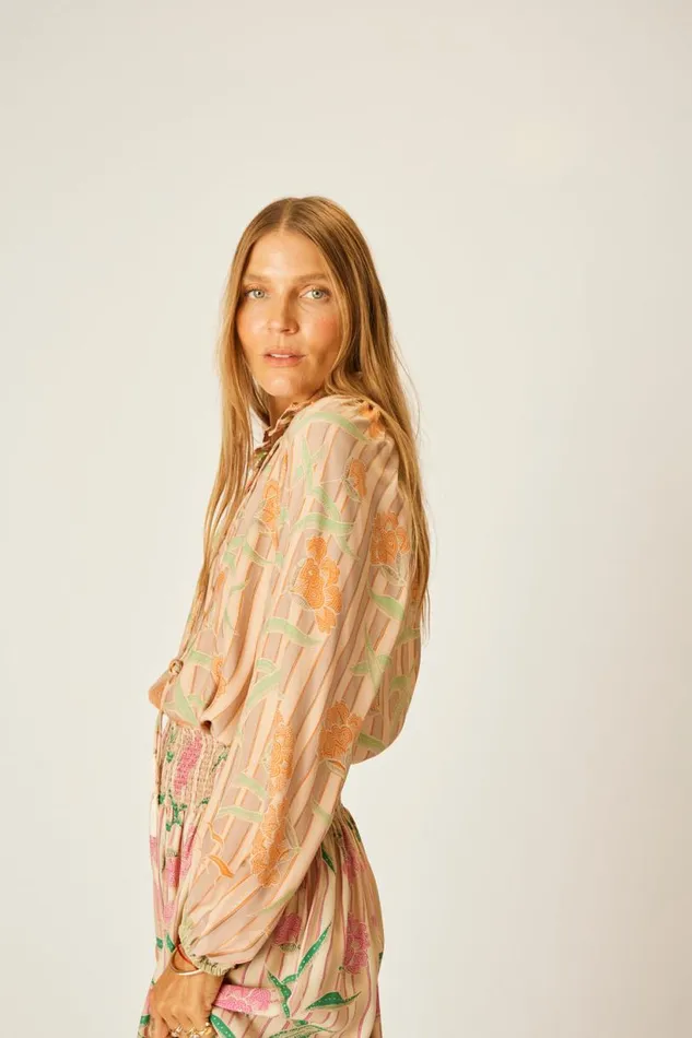 Natalie Martin PENNY BLOUSE Chamomile Apricot Shop Tops