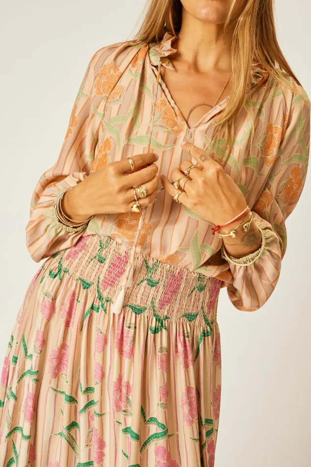 Natalie Martin PENNY BLOUSE Chamomile Apricot Shop Tops