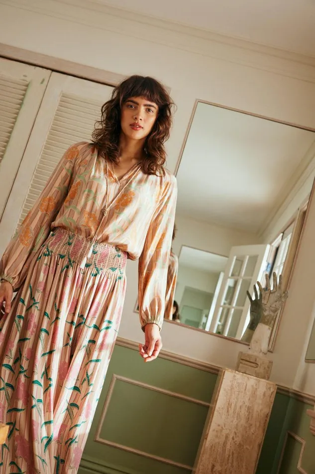 Natalie Martin PENNY BLOUSE Chamomile Apricot Shop Tops