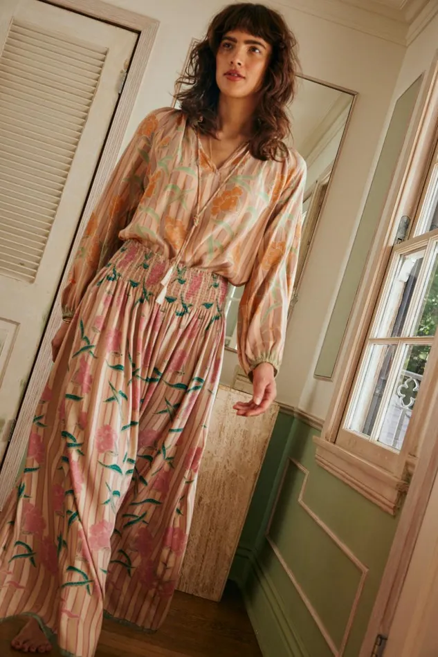 Natalie Martin PENNY BLOUSE Chamomile Apricot Shop Tops