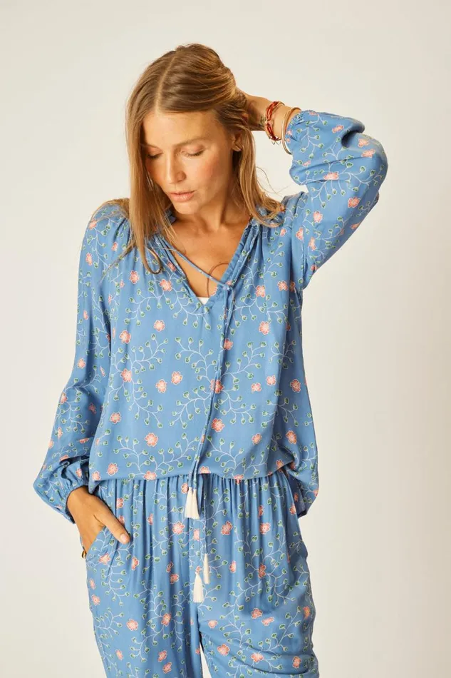 Natalie Martin PENNY BLOUSE Pinwheel Denim Shop Tops