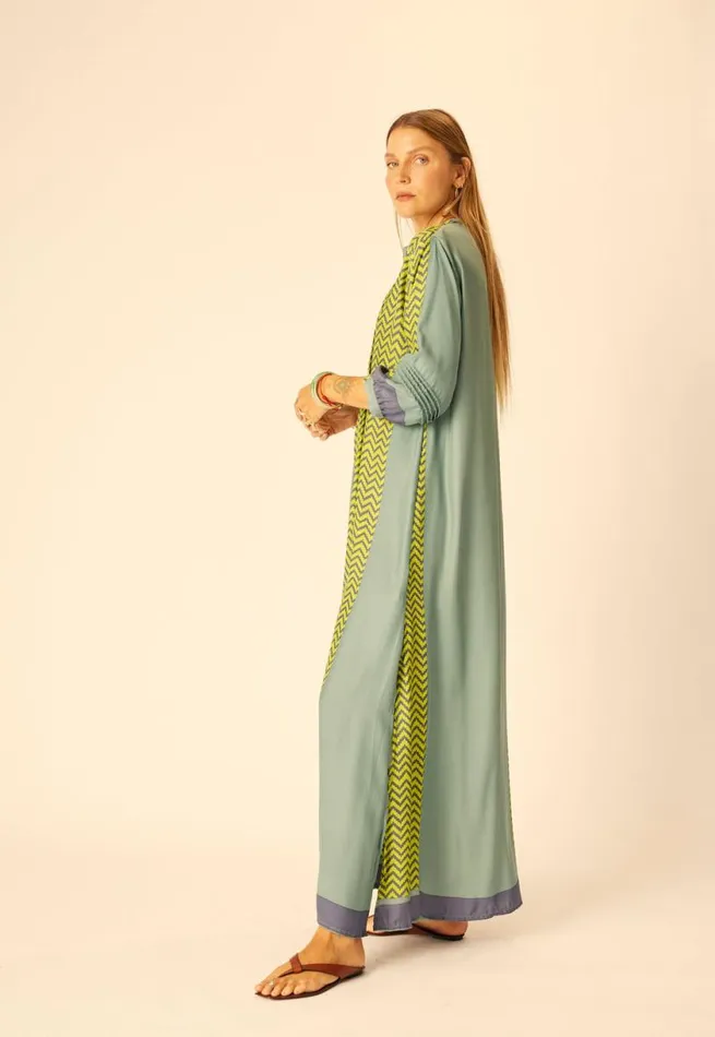 Natalie Martin SAMMIE MAXI Block Zigzag Noire Shop Dresses