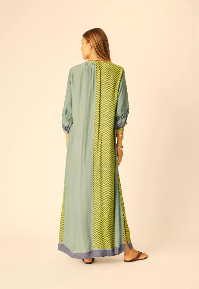 Natalie Martin SAMMIE MAXI Block Zigzag Noire Shop Dresses