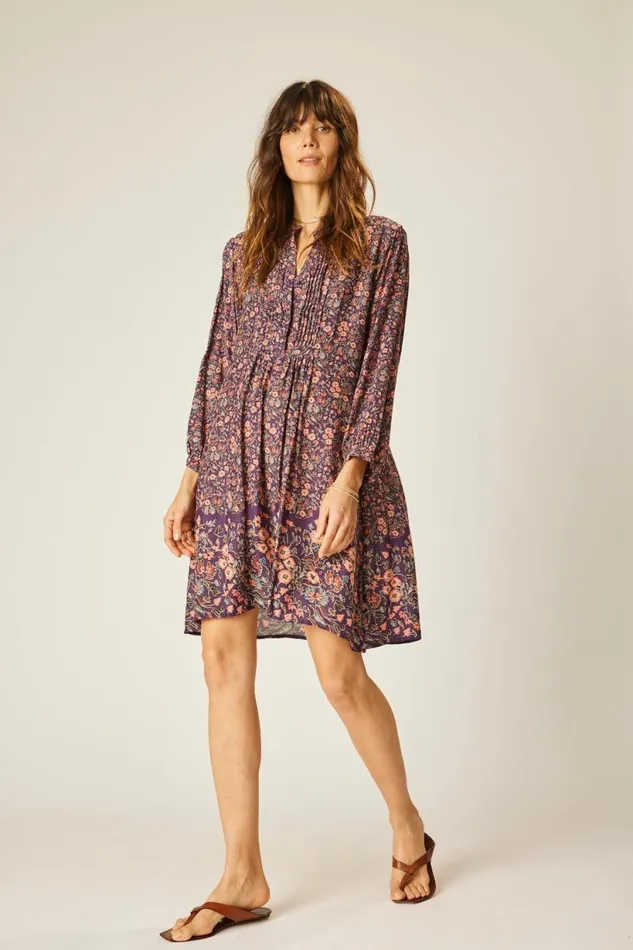 Natalie Martin SAMMIE SHORT DRESS Petite Fleur Aubergine Shop Dresses