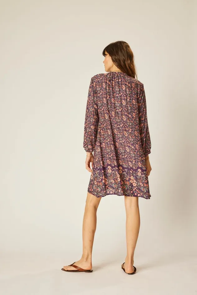 Natalie Martin SAMMIE SHORT DRESS Petite Fleur Aubergine Shop Dresses