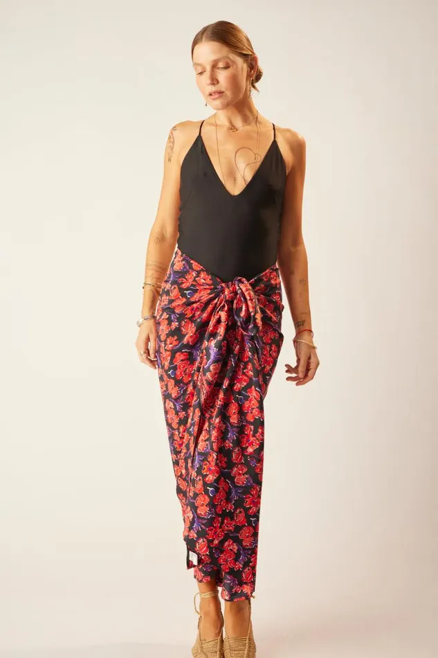 Natalie Martin SARONGSCARF Silk Watercolor Onyx Shop Bottoms