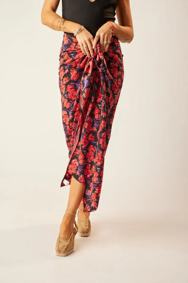 Natalie Martin SARONGSCARF Silk Watercolor Onyx Shop Bottoms