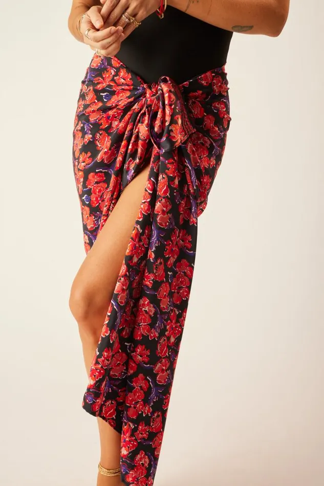 Natalie Martin SARONGSCARF Silk Watercolor Onyx Shop Bottoms