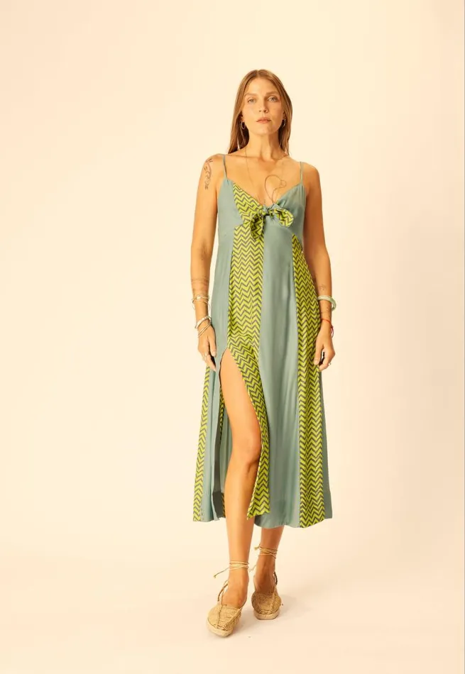 Natalie Martin SOPHIE DRESS Block Zigzag Noire Shop Dresses