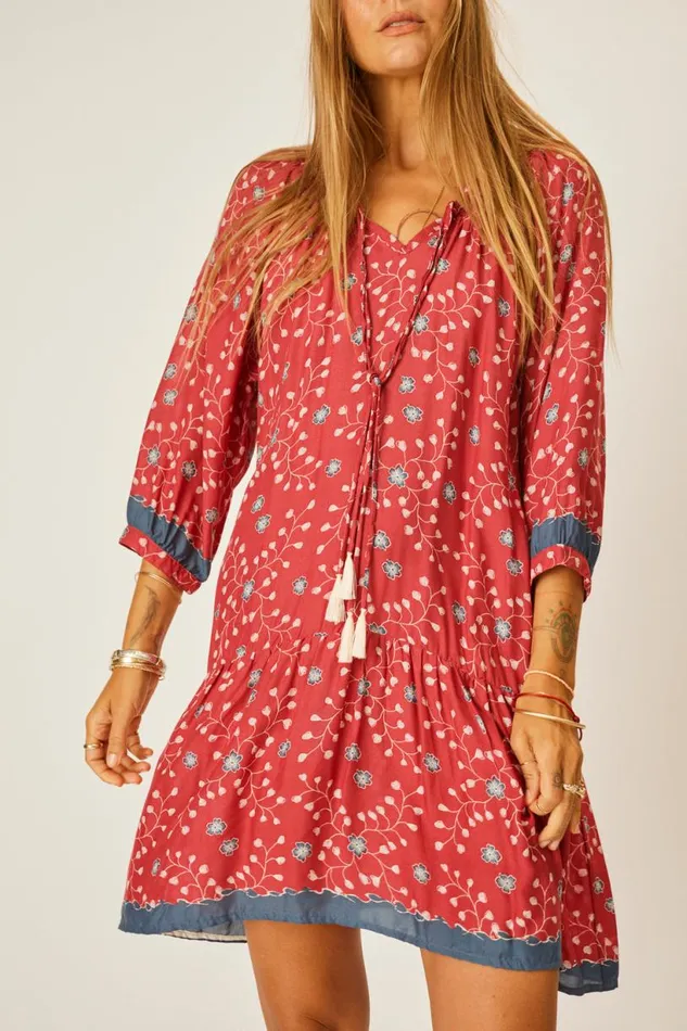 Natalie Martin STEVIE DRESS Pinwheel Barn Red Shop Dresses